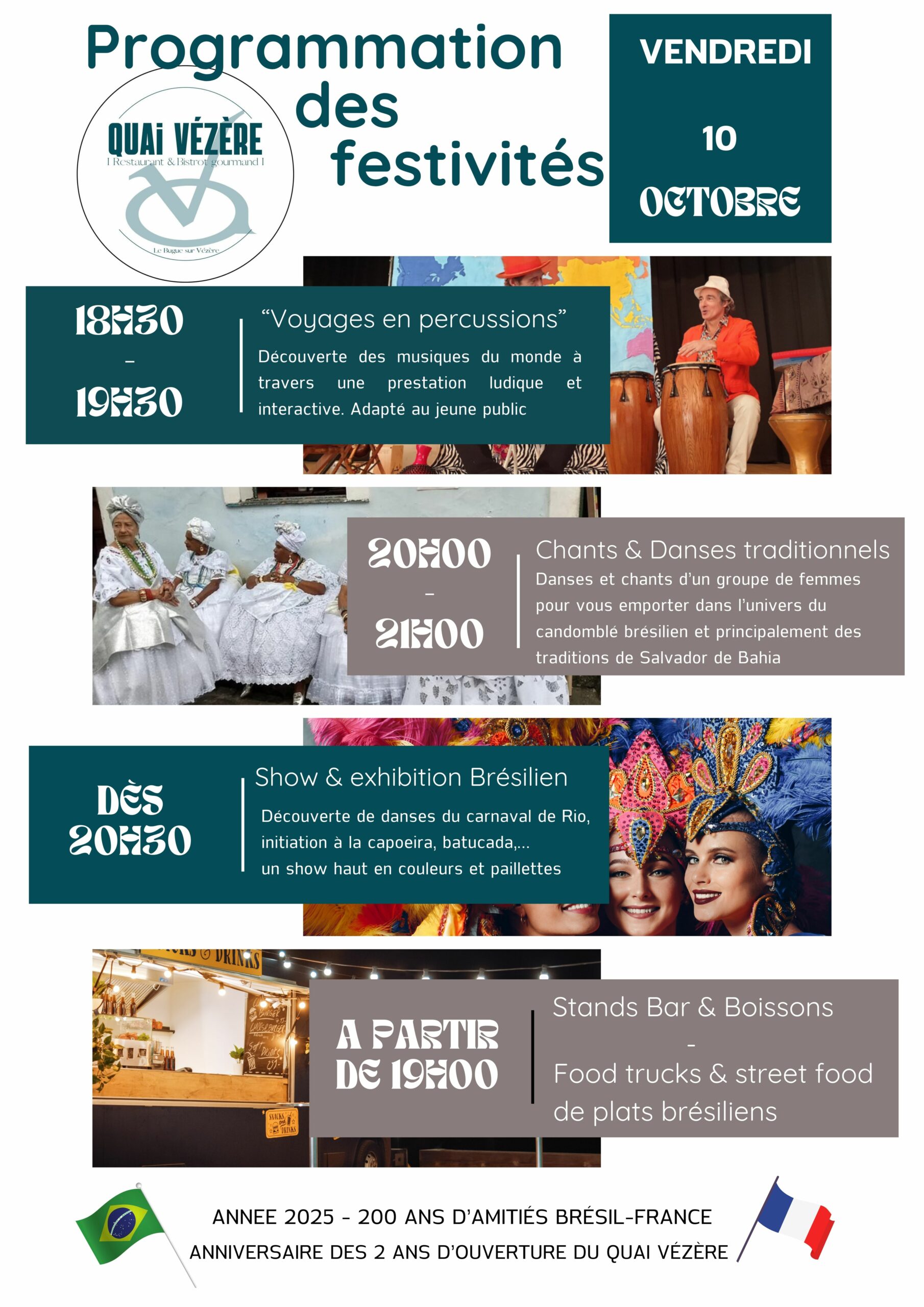 Affiche événement programme du mois moderne photos rouge orange - 1