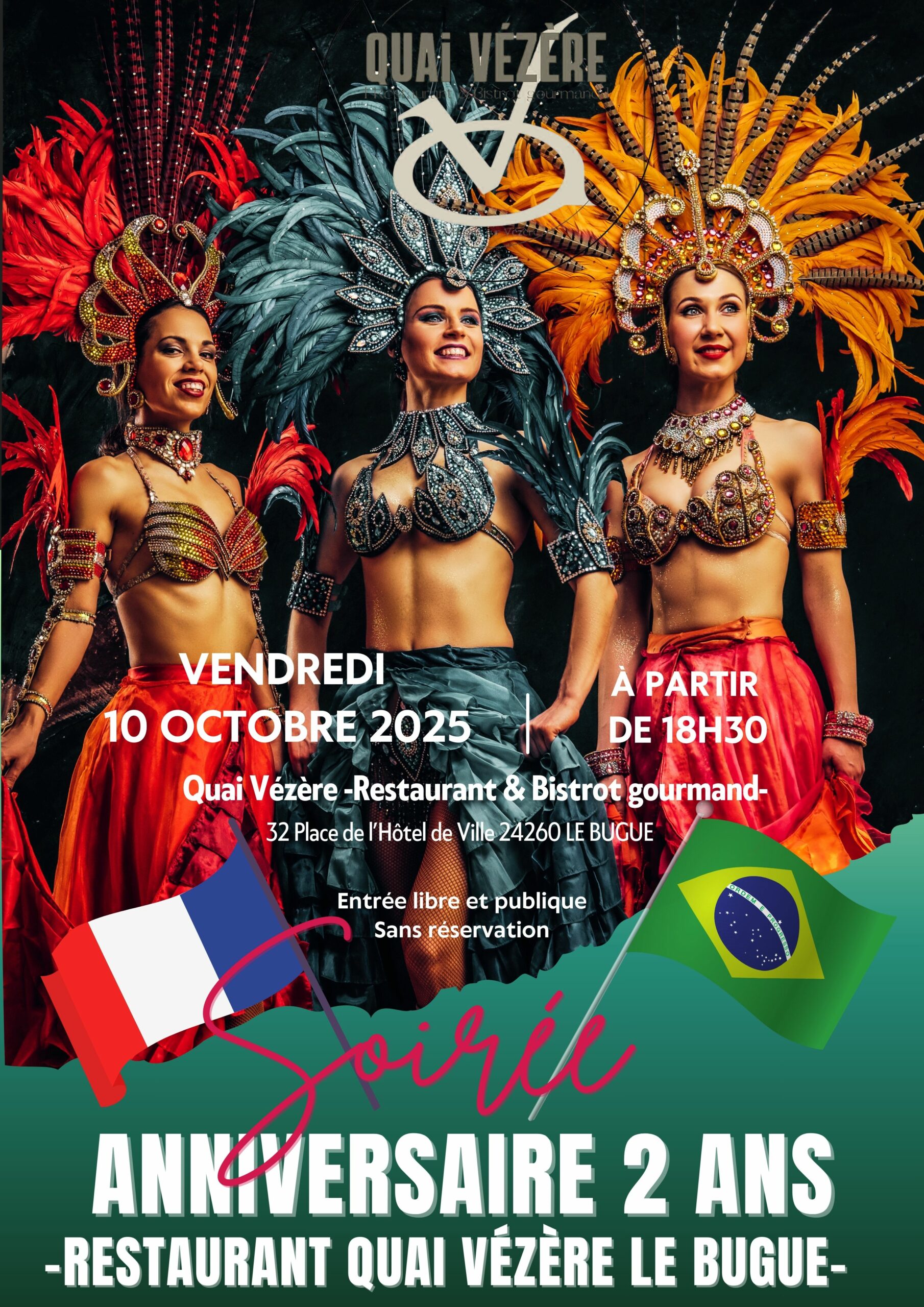 Flyer Invitation Soirée Anniversaire Moderne Festif Noir Coloré - Noir Rouge Noël Illustré Promo Publication Instagram