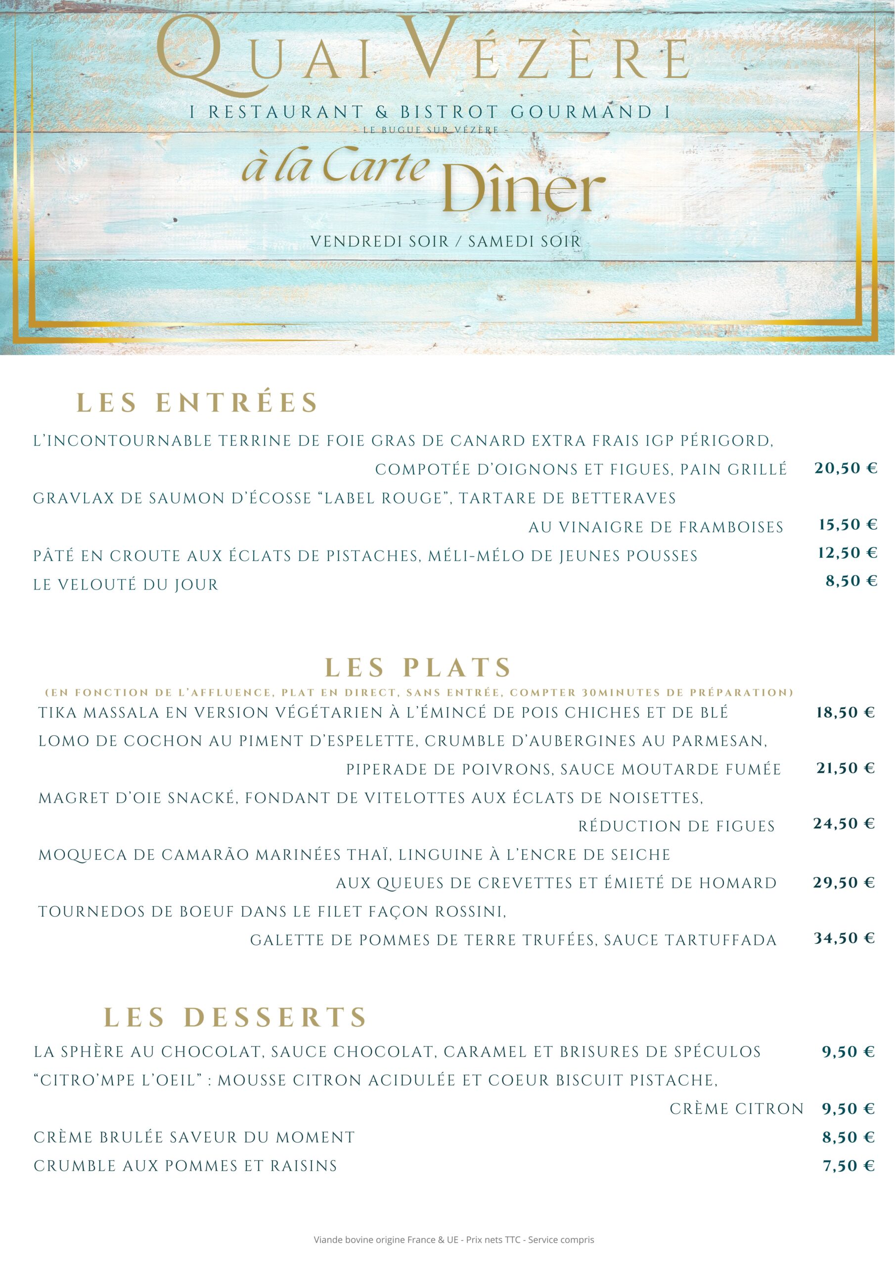 Doré et Blanc Élégant Hôtel Carte